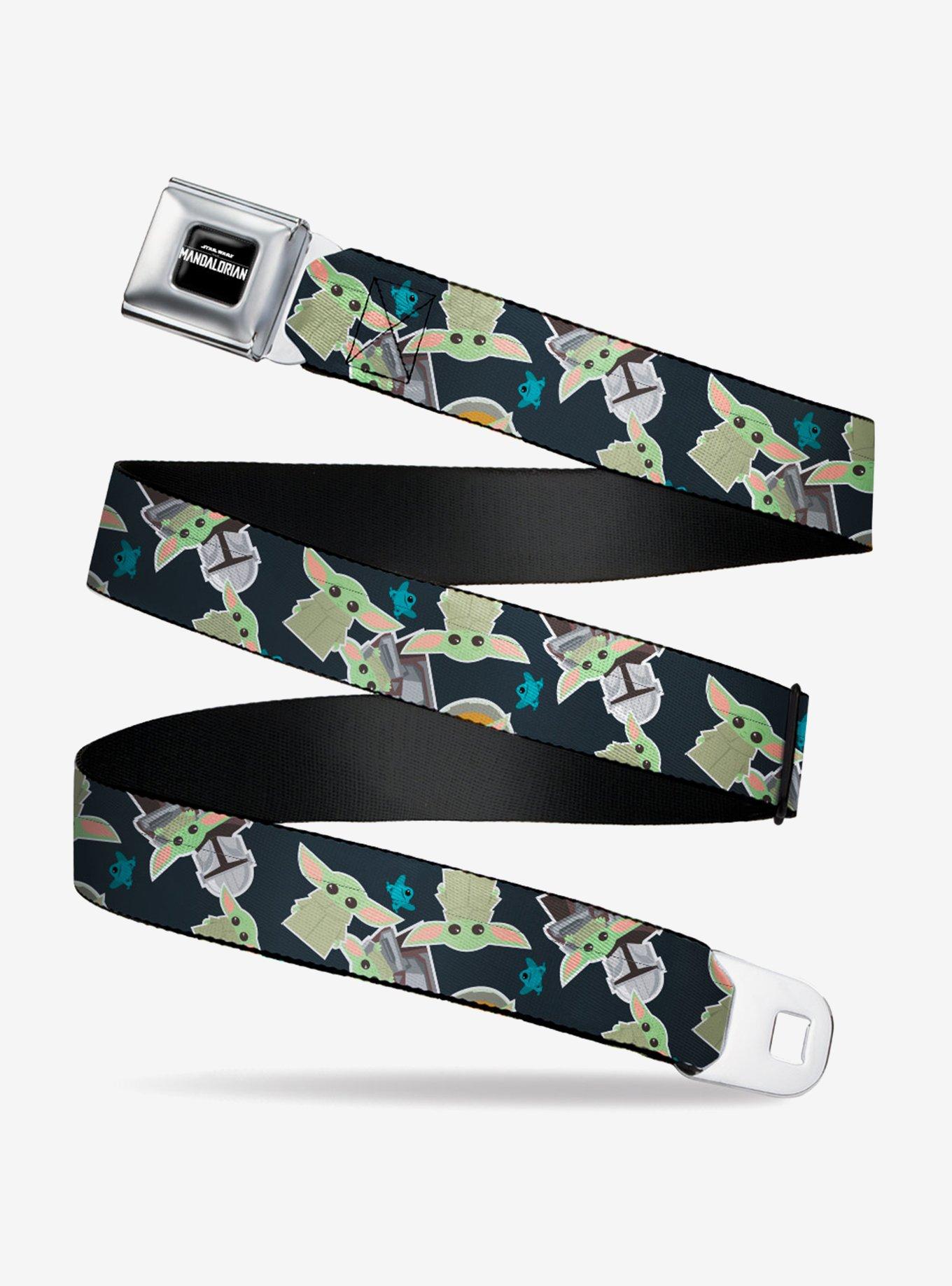 Star Wars The Mandalorian The Child And Frog Icons Navy Seatbelt Belt, MULTICOLOR, hi-res