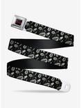 Disney Hocus Pocus Elements Collage Black White Seatbelt Belt, MULTICOLOR, hi-res