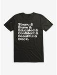 Black History Month Strong Brave Black T-Shirt, BLACK, hi-res