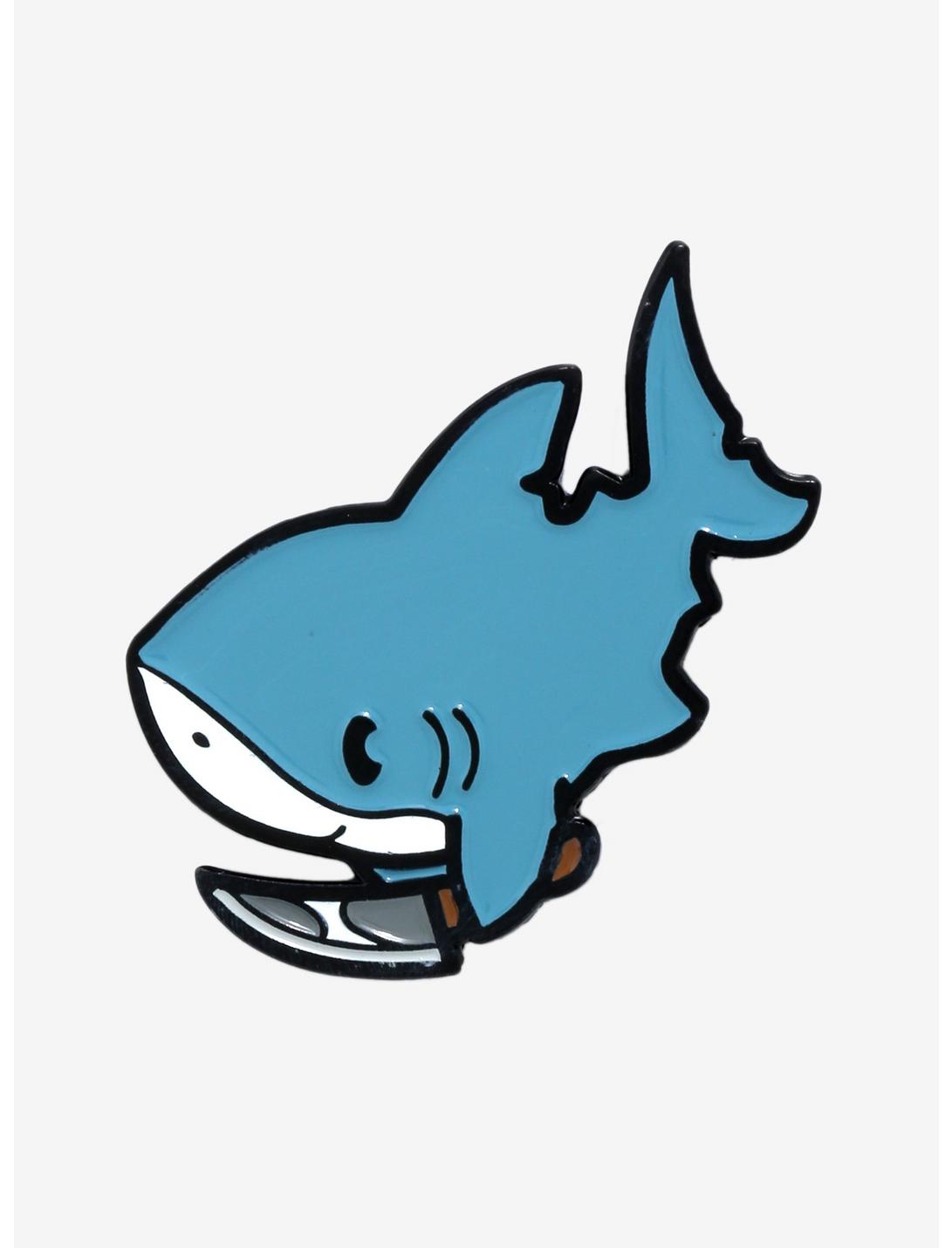 Cute & Deadly Friends Summer Edition Shark Enamel Pin, , hi-res