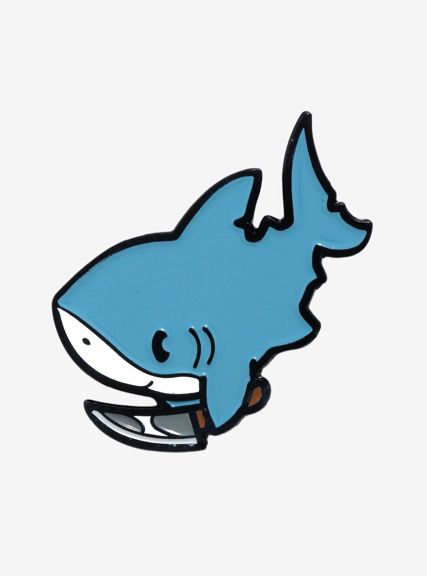 Cute & Deadly Friends Summer Edition Shark Enamel Pin, , hi-res