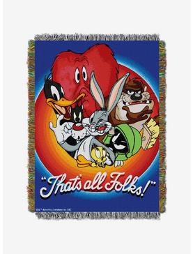 Looney Tunes That's All Folks Tapestry Throw, , hi-res