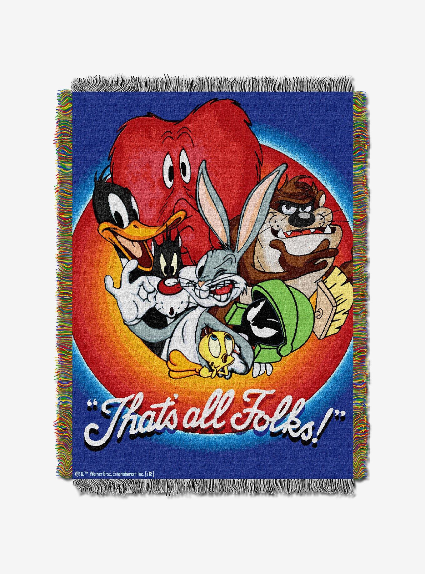 Looney Tunes That's All Folks Tapestry Throw, , hi-res