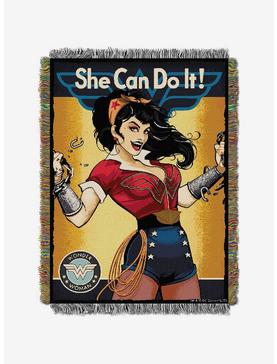 Plus Size DC Comics Wonder Woman She Can Tapestry Throw, , hi-res