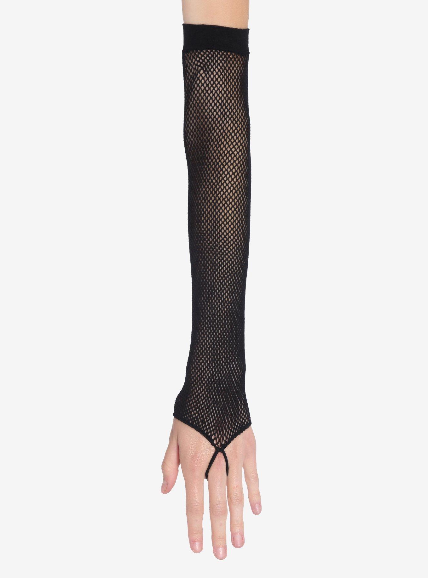 Black Fishnet Ring Arm Warmers, , hi-res