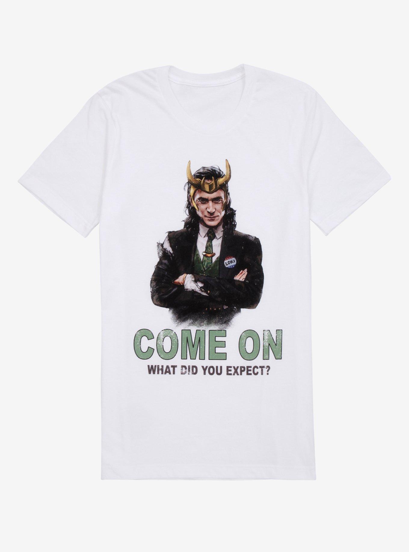 Marvel Loki Vote Poster Boyfriend Fit Girls T-Shirt, MULTI, hi-res
