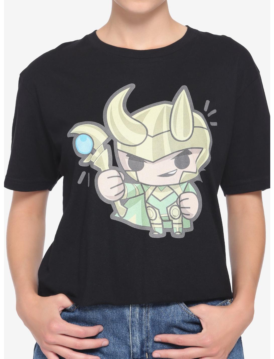 Marvel Loki Chibi Girls Crop T-Shirt, MULTI, hi-res