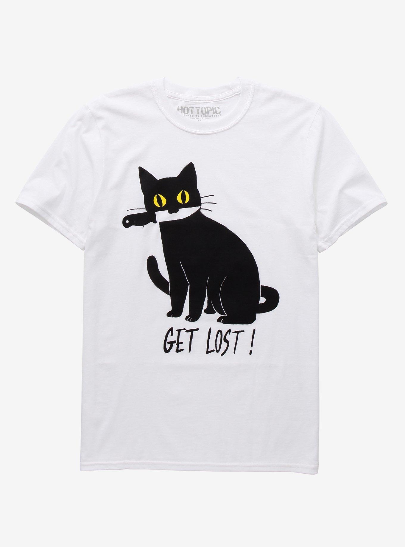 cat t shirt with knife