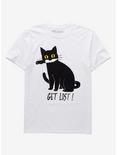 Get Lost Cat Knife T-Shirt By Kooky Love, BLACK, hi-res