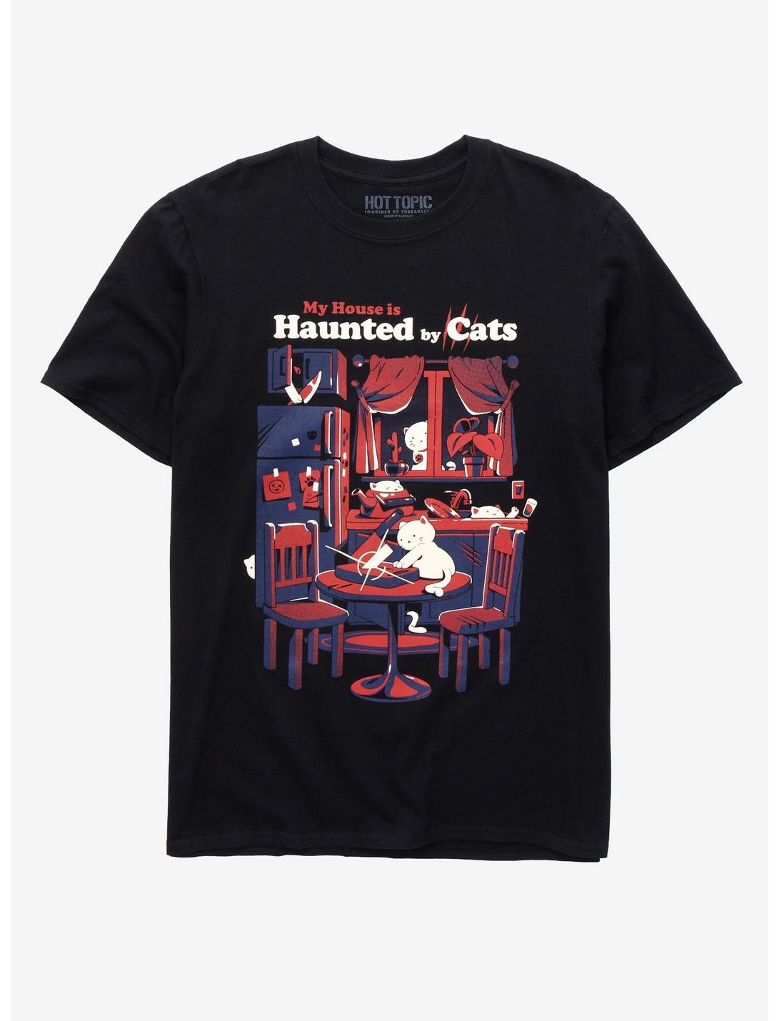 Haunted By Cats T-Shirt By Ilustrata, MAROON, hi-res