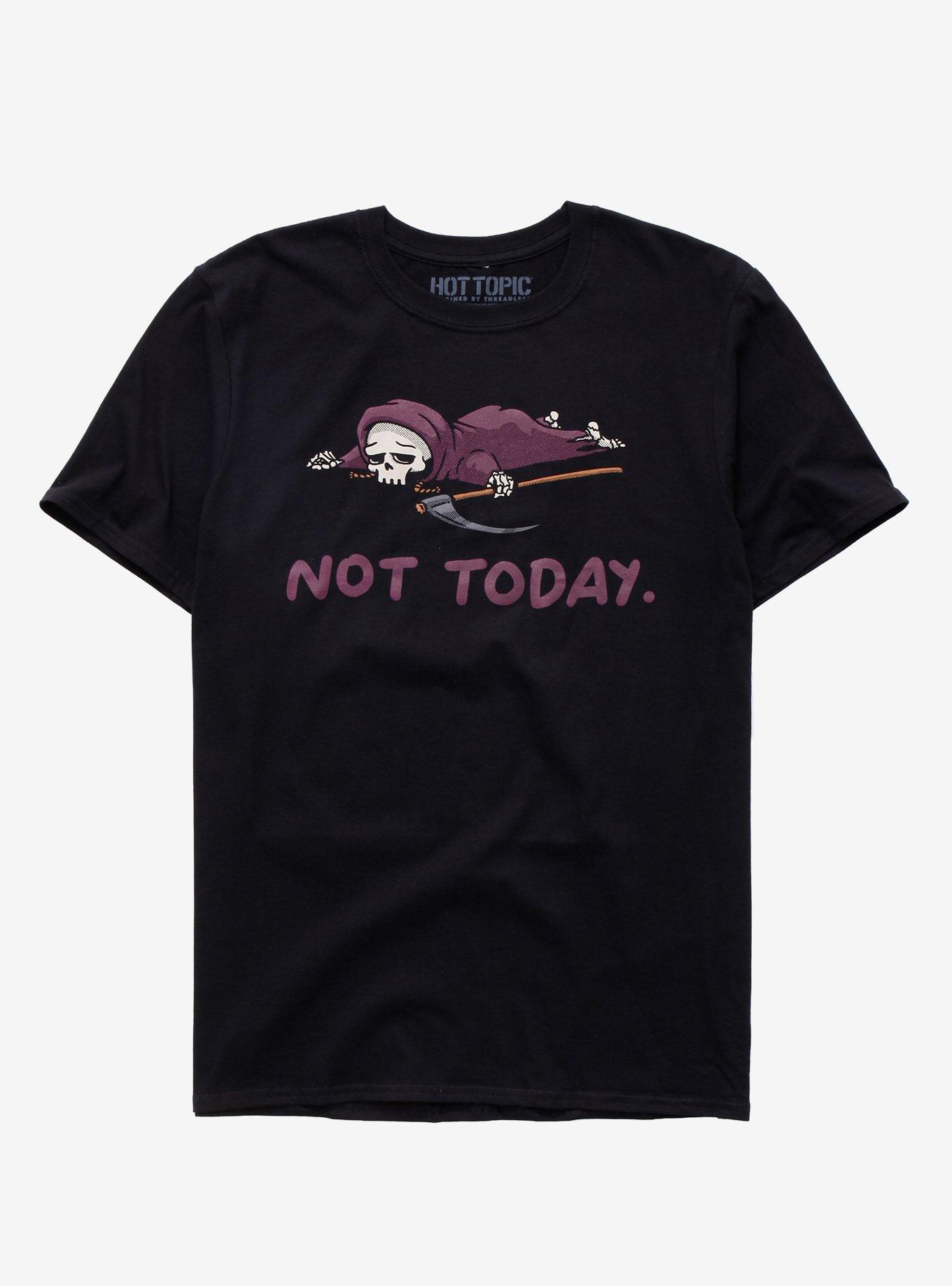Not Today Grim Reaper Tired T-Shirt By Vo Maria, MULTI, hi-res