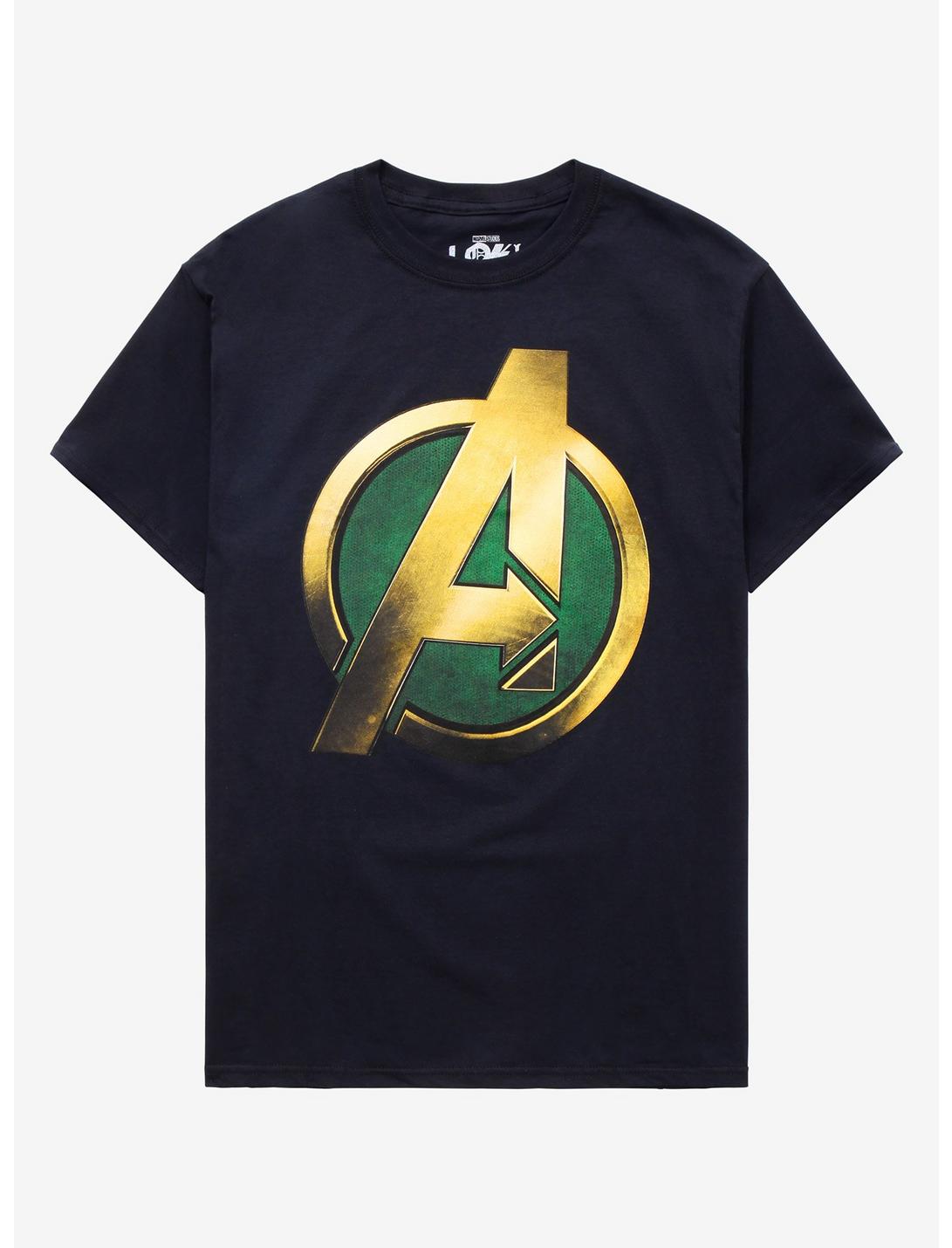 Marvel Loki Avengers Logo T-Shirt, BLACK, hi-res