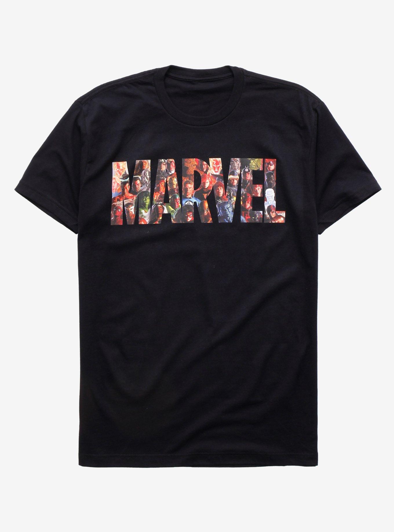 Marvel Fill Logo T-Shirt, BLACK, hi-res