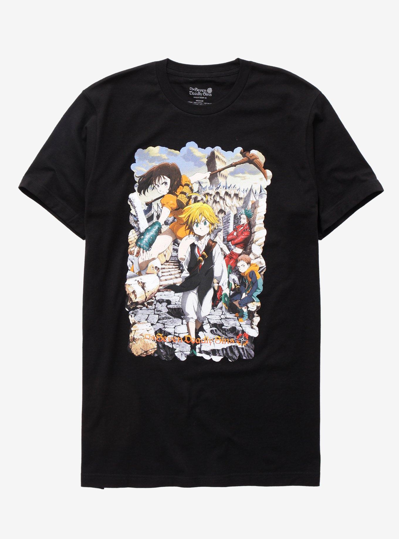 The Seven Deadly Sins Ruins T-Shirt, BLACK, hi-res