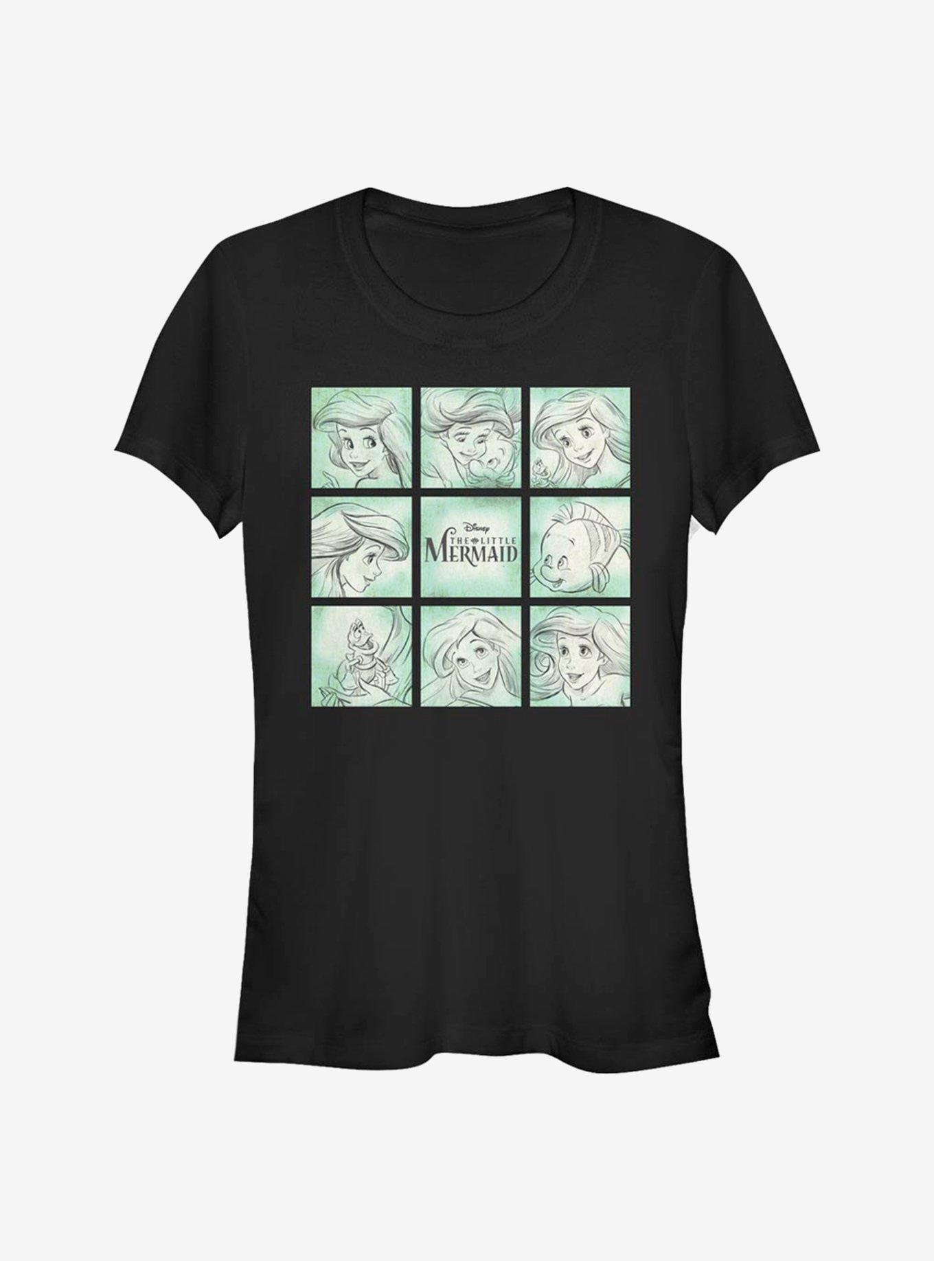 Disney The Little Mermaid Sketches Girls T-Shirt, BLACK, hi-res