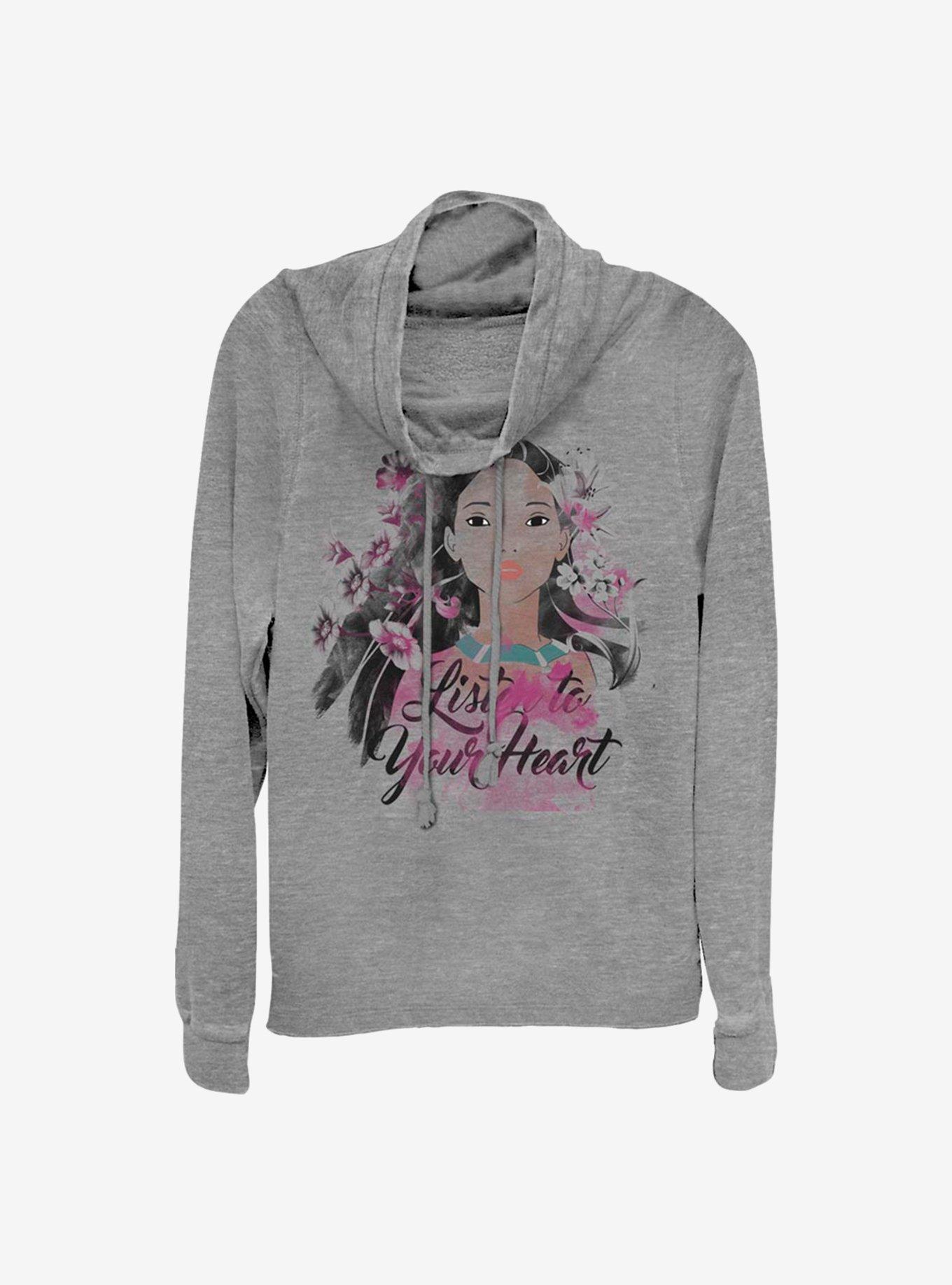 Disney Pocahontas Listen To Your Heart Cowlneck Long-Sleeve Girls Top, , hi-res