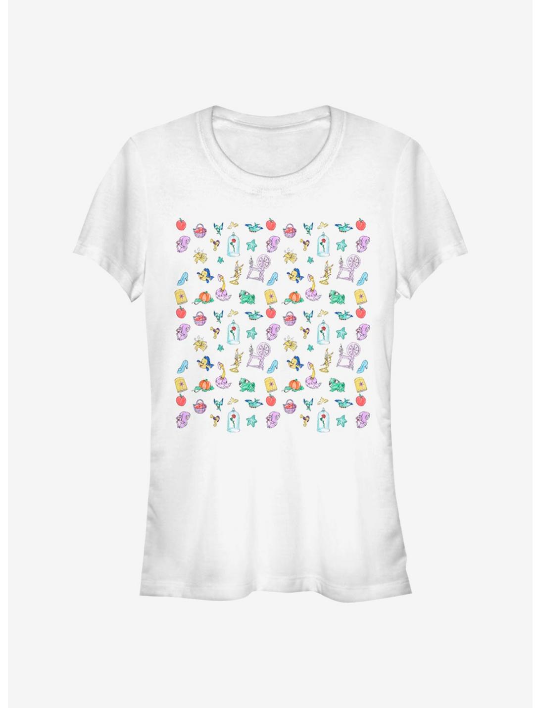 Disney Princess Doodles Girls T-Shirt, WHITE, hi-res