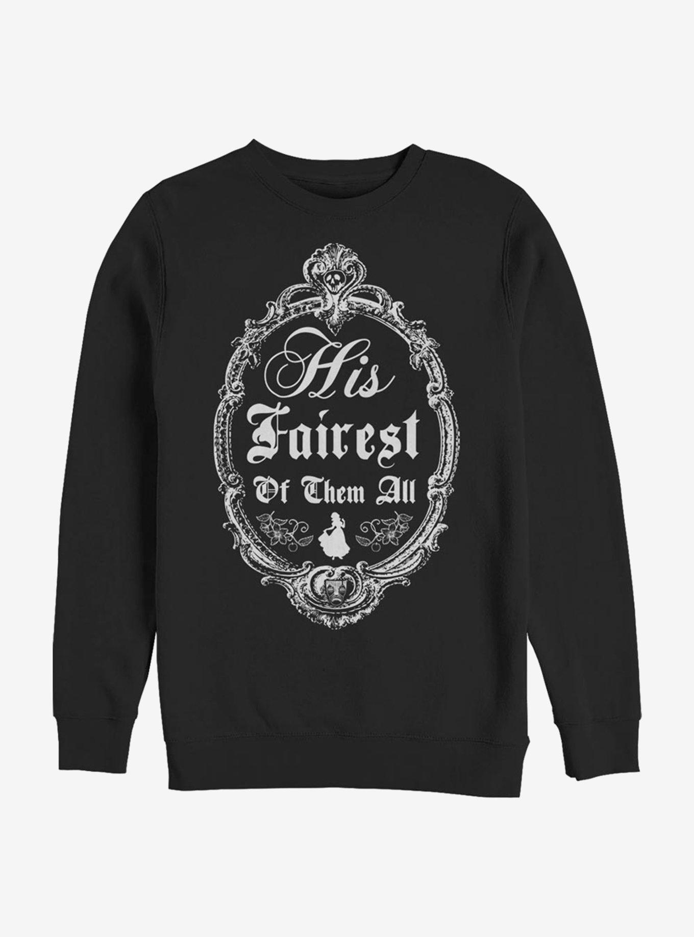 Disney Snow White And The Seven Dwarfs His Fairest Crew Sweatshirt, BLACK, hi-res