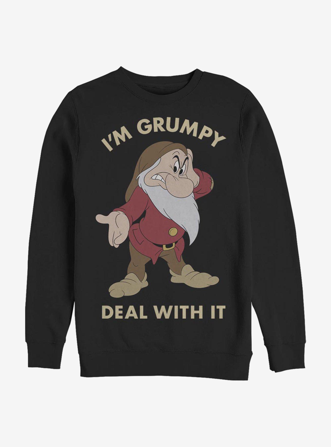 Disney Snow White And The Seven Dwarfs I'm Grumpy Crew Sweatshirt, BLACK, hi-res