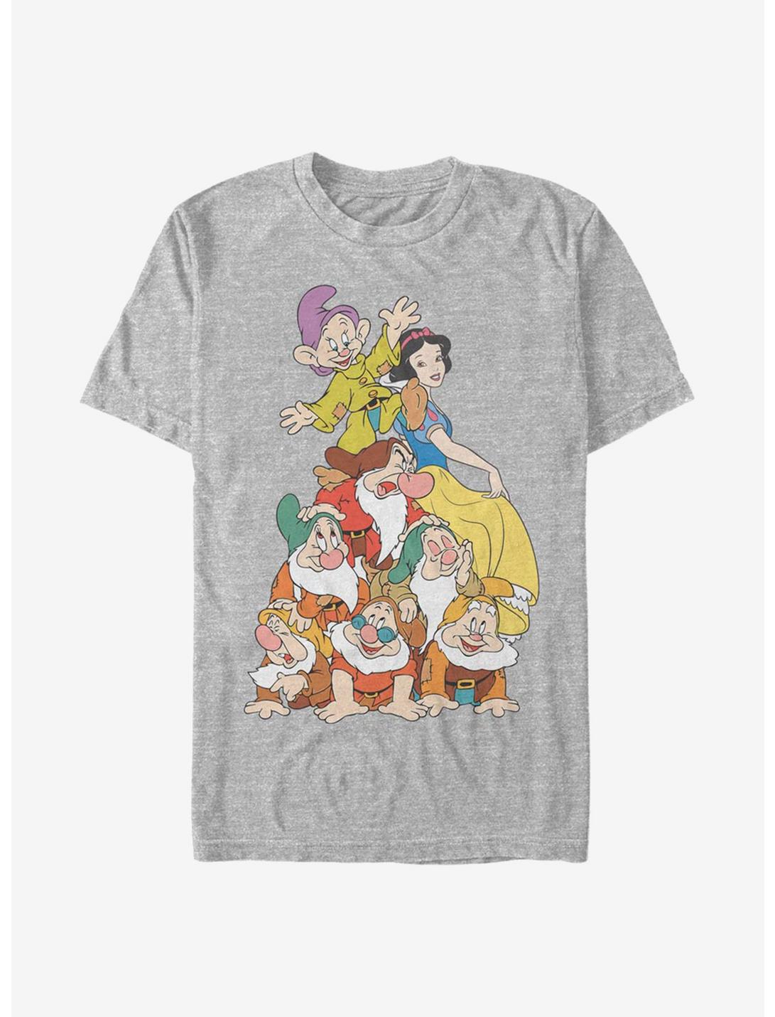 Disney Snow White And The Seven Dwarfs Squad Dwarf Stack T-Shirt, ATH HTR, hi-res