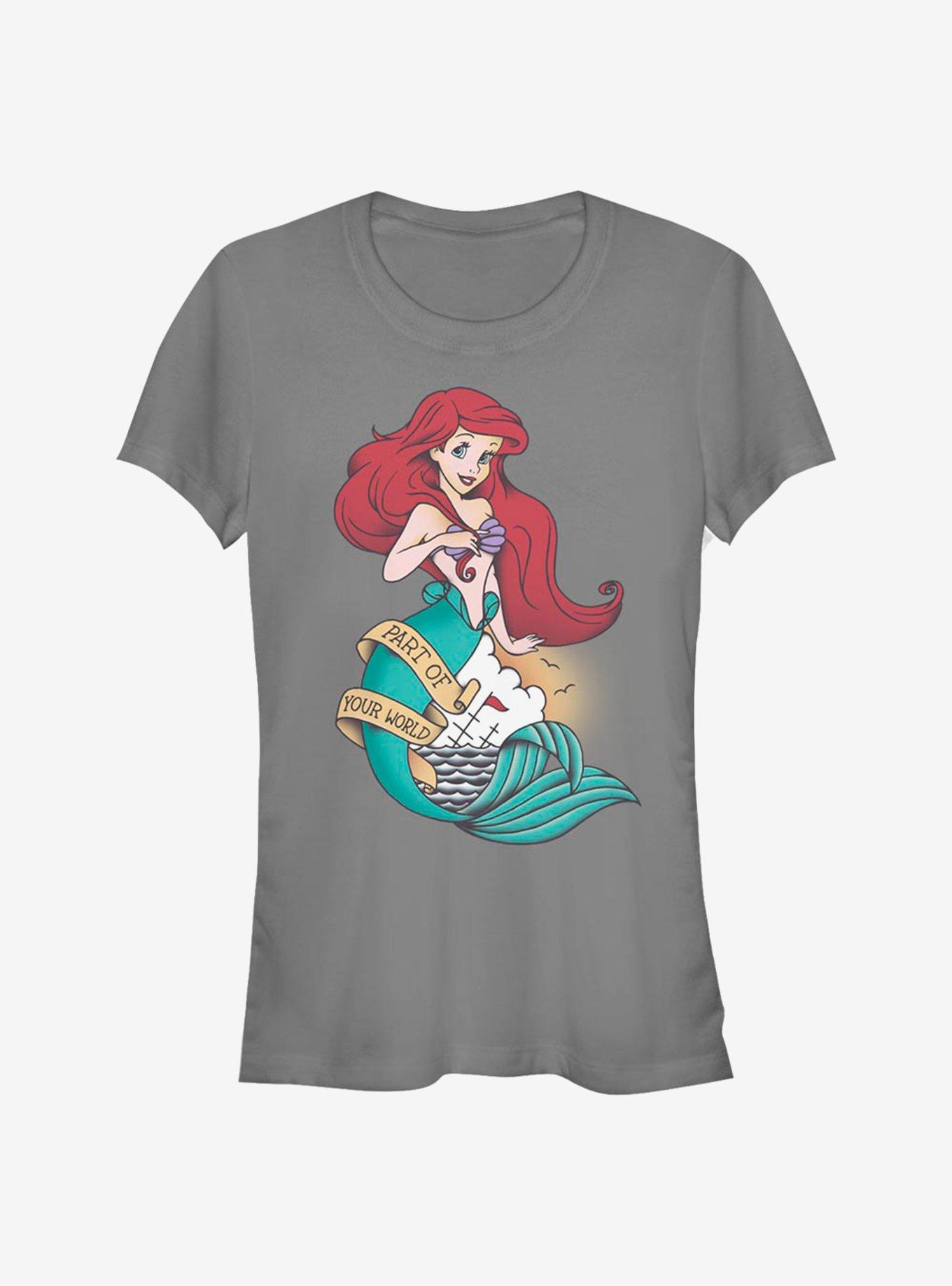 Disney The Little Mermaid Sailor Ariel Girls T-Shirt, CHARCOAL, hi-res