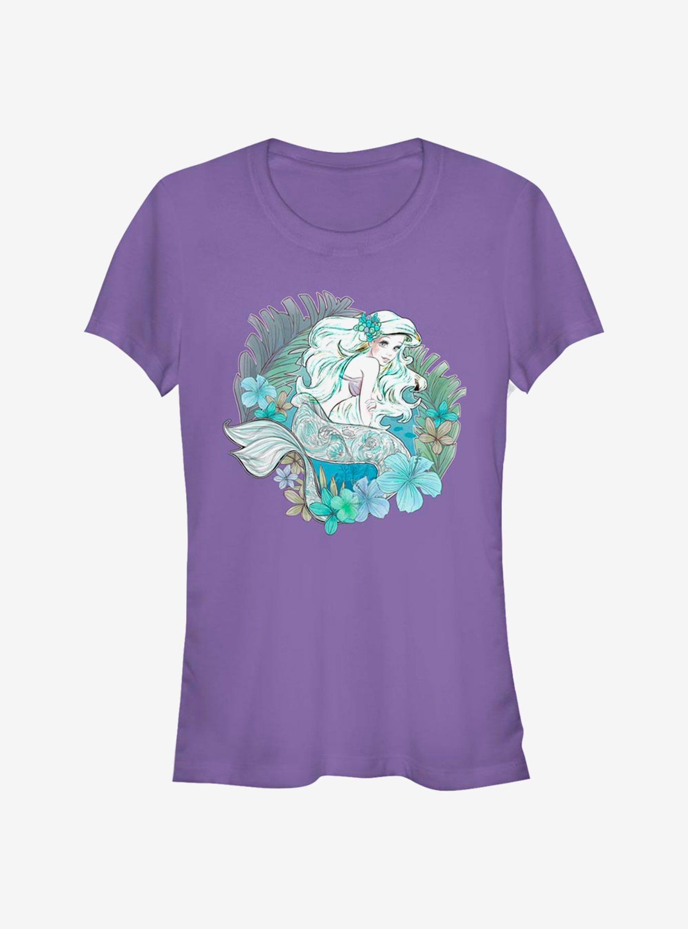 Disney The Little Mermaid Tonal Ariel Girls T-Shirt, PURPLE, hi-res