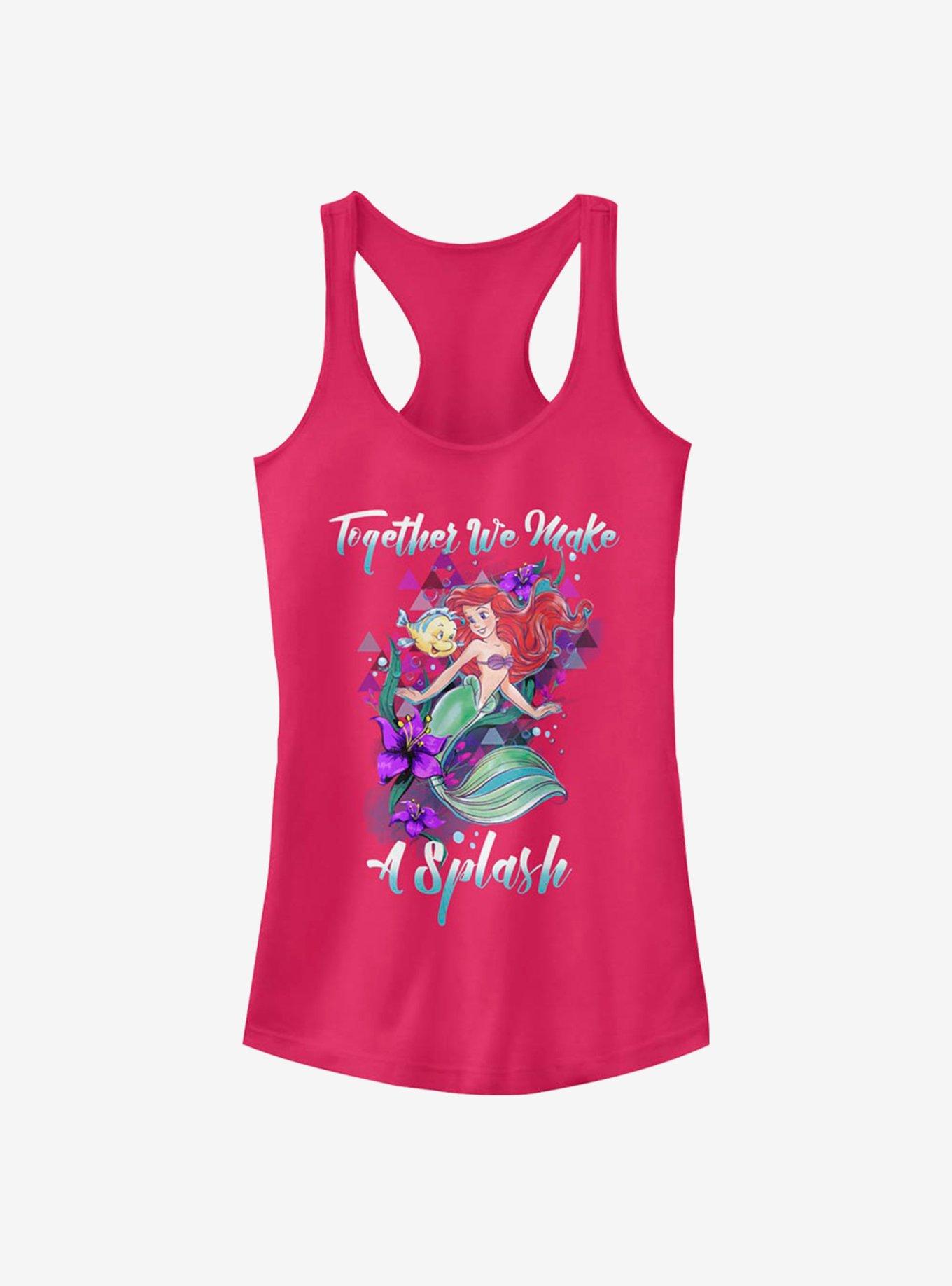 Disney The Little Mermaid Make A Splash Girls Tank Top, RASPBERRY, hi-res