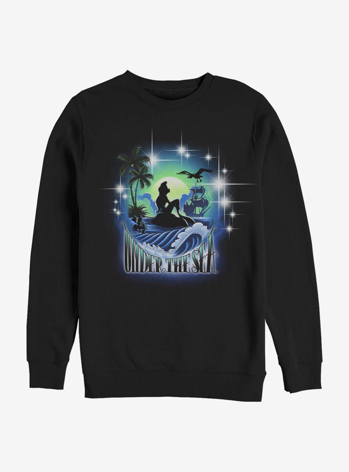 Disney The Little Mermaid Under The Sea Crew Sweatshirt, BLACK, hi-res