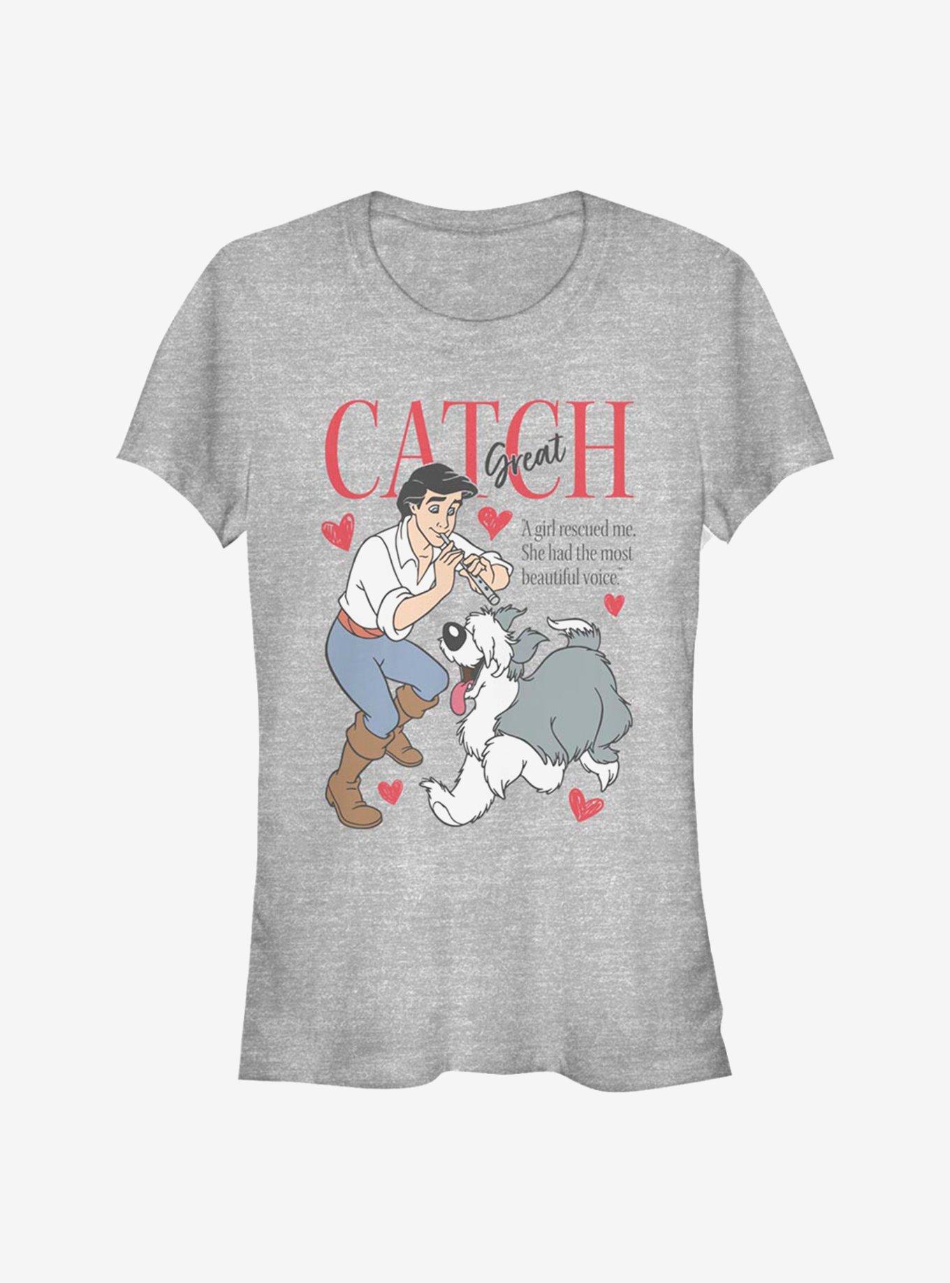 Disney The Little Mermaid Great Catch Girls T-Shirt, ATH HTR, hi-res