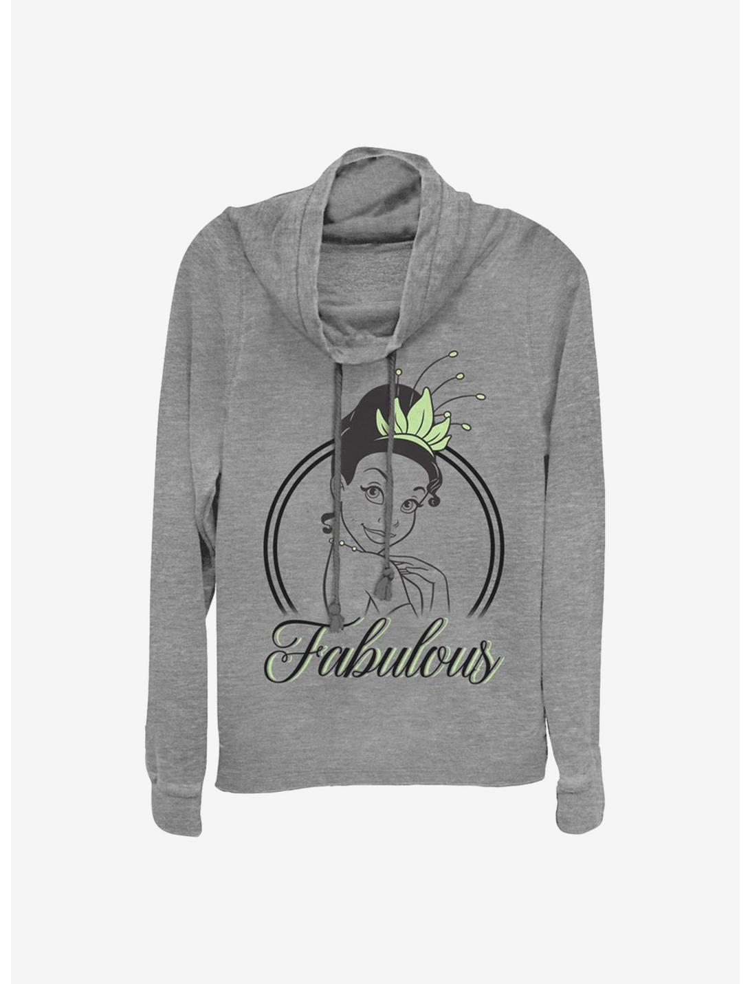 Disney The Princess And The Frog Fabulous Tiana Cowlneck Long-Sleeve Girls Top, GRAY HTR, hi-res