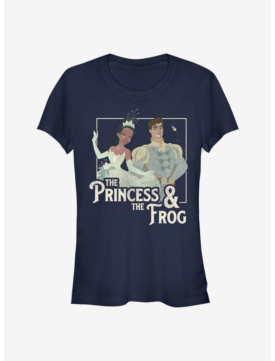 Disney The Princess And The Frog Title Box Up Girls T-Shirt, NAVY, hi-res