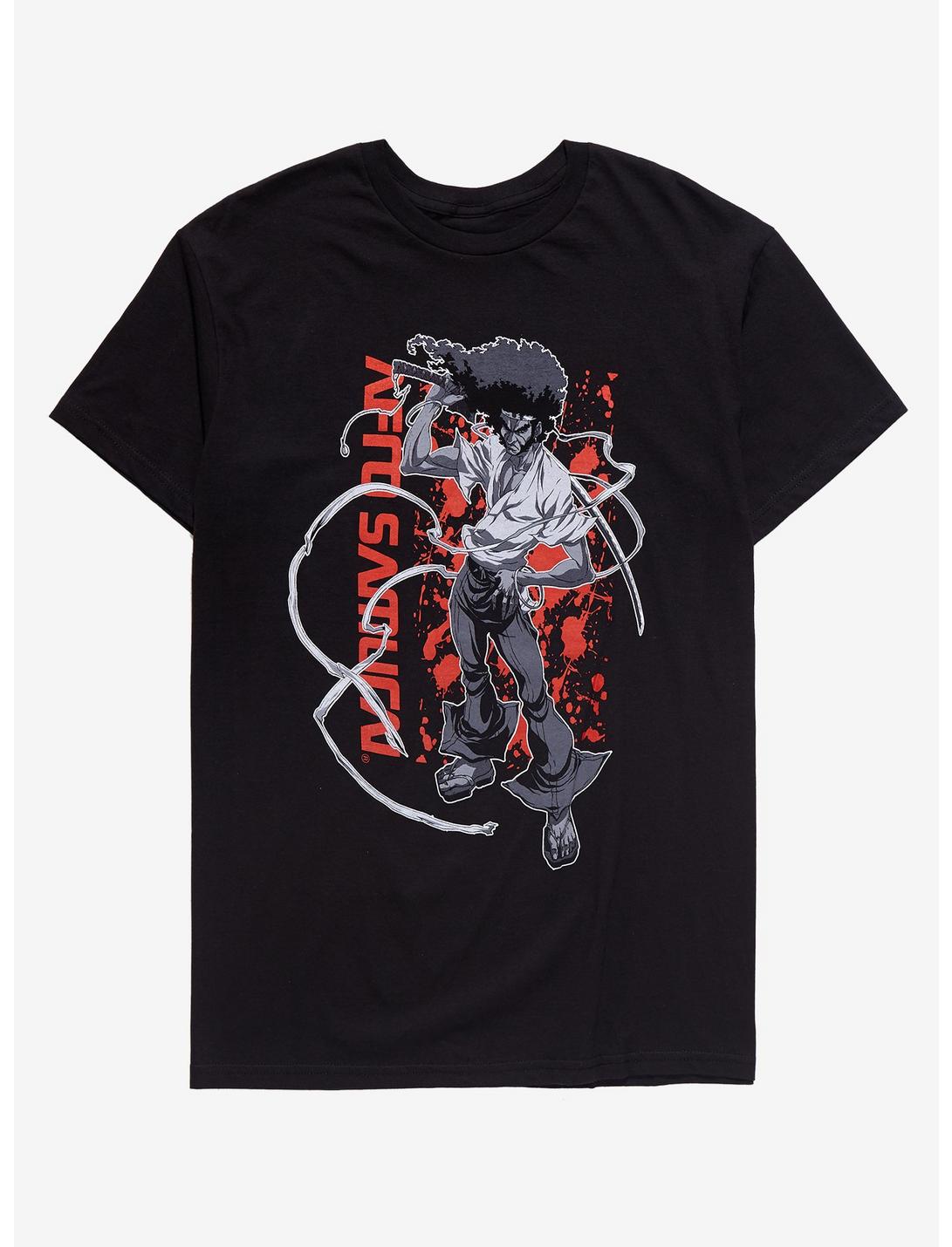 Afro Samurai Tonal Splatter T-Shirt - BoxLunch Exclusive, BLACK, hi-res