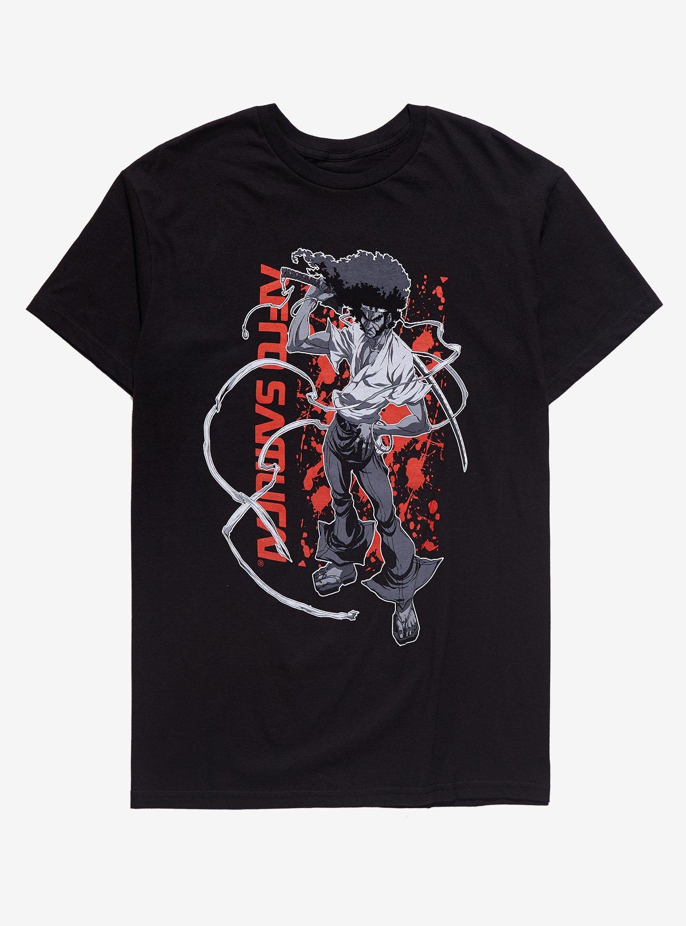 Afro Samurai Tonal Splatter T-Shirt - BoxLunch Exclusive, BLACK, hi-res
