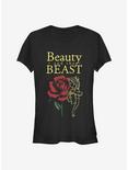 Disney Beauty And The Beast Rose Girls T-Shirt, BLACK, hi-res