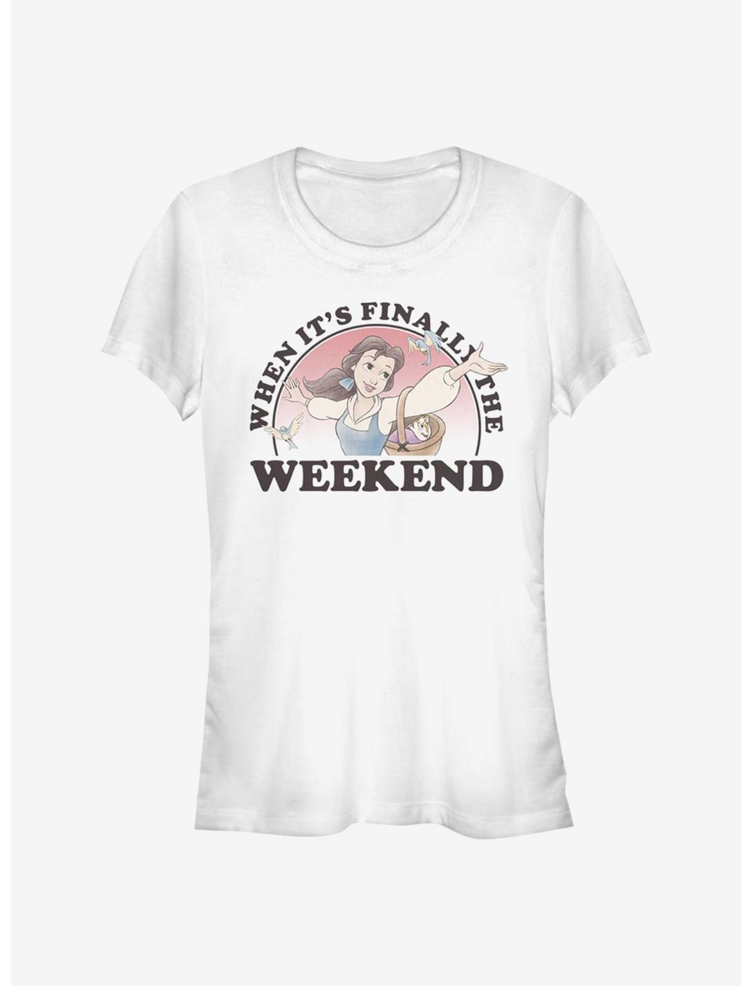 Disney Beauty And The Beast Weekend Belle Girls T-Shirt, WHITE, hi-res