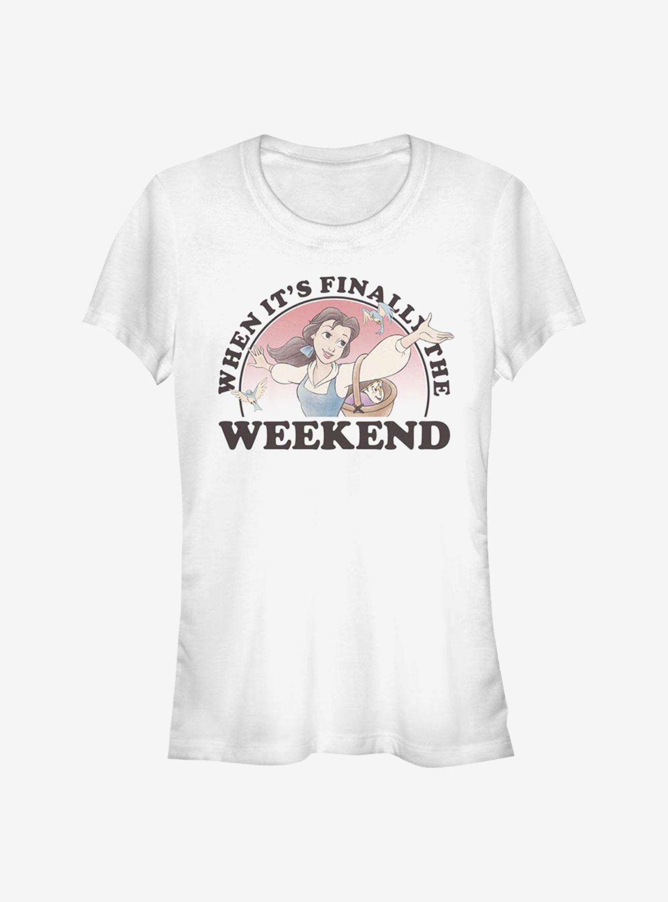 Disney Beauty And The Beast Weekend Belle Girls T-Shirt, WHITE, hi-res