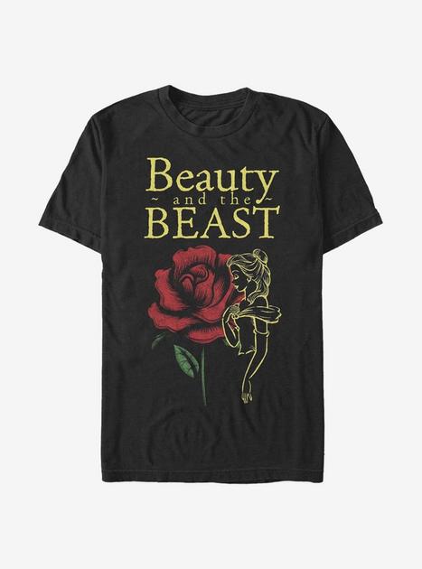 Disney Beauty And The Beast Rose T-Shirt - BLACK | Hot Topic