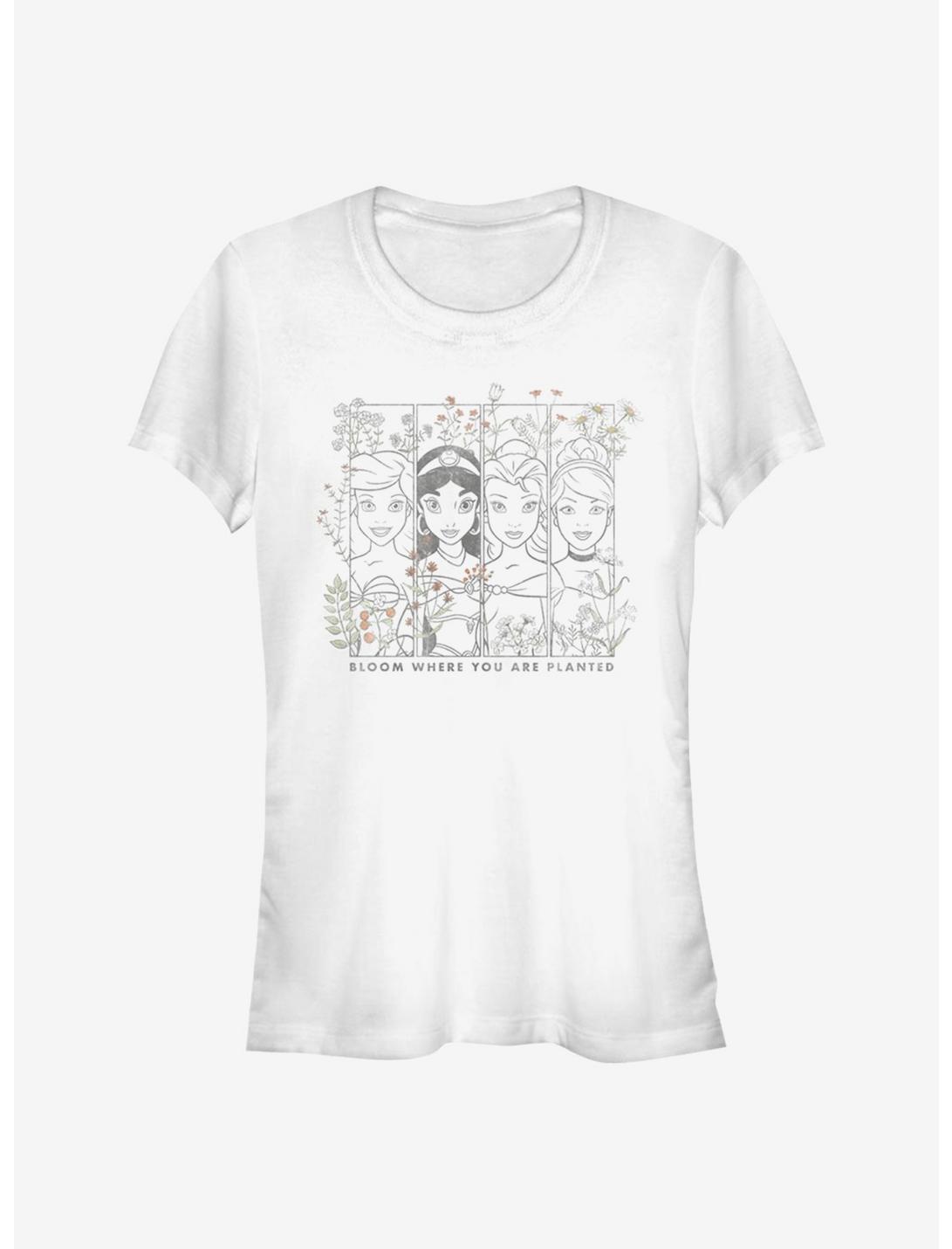 Disney Princesses Floral Girls T-Shirt, WHITE, hi-res