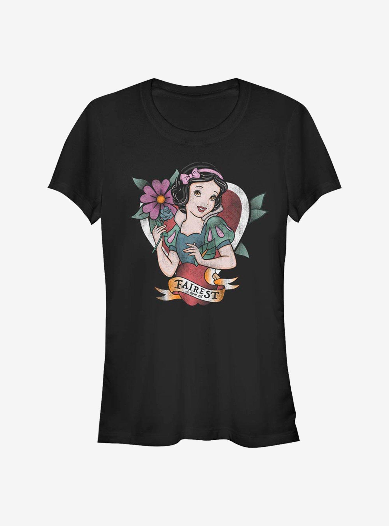 Disney Snow White And The Seven Dwarfs Fairest Girls T-Shirt, BLACK, hi-res