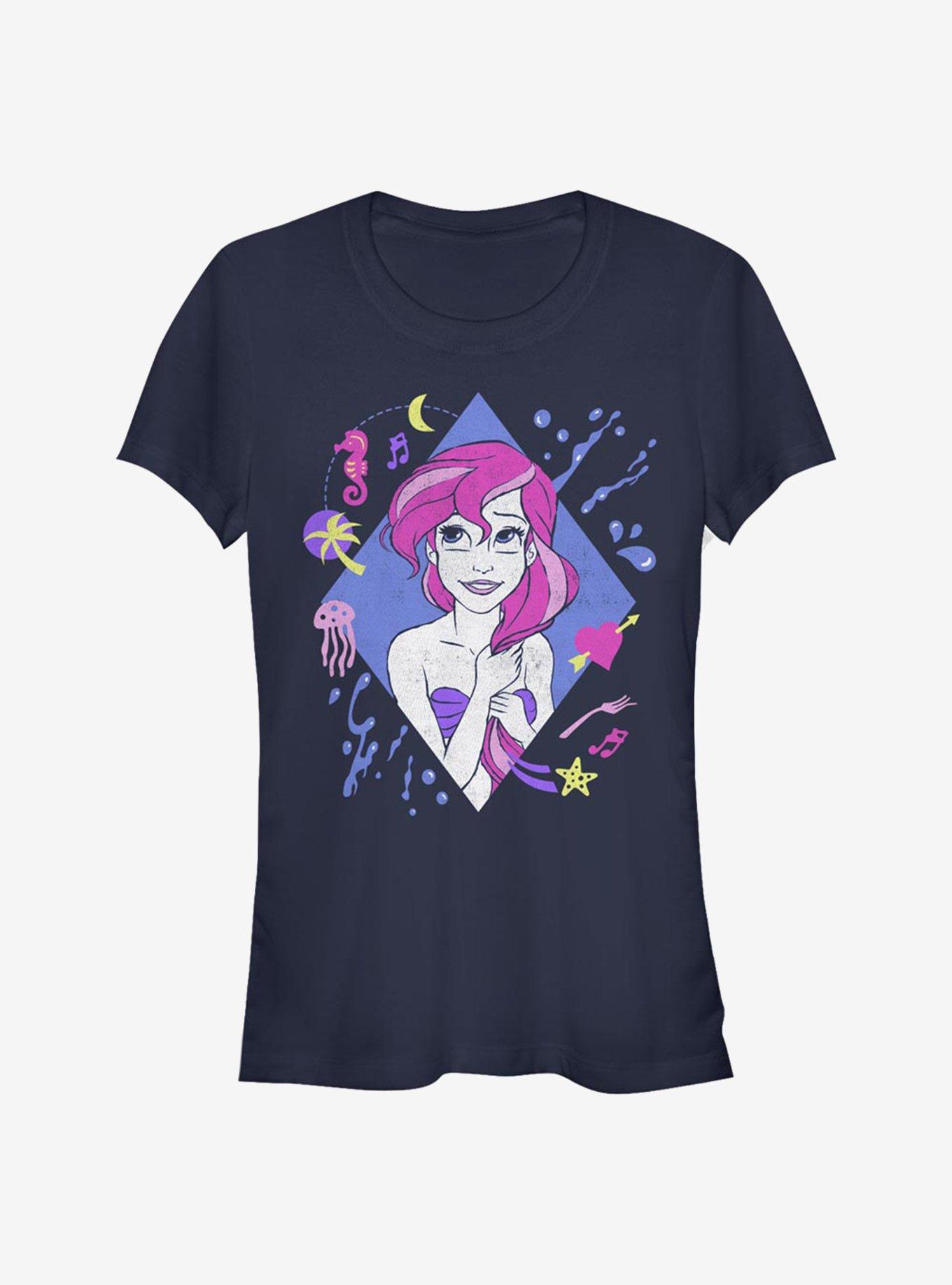 Disney The Little Mermaid 90's Ariel Girls T-Shirt, NAVY, hi-res