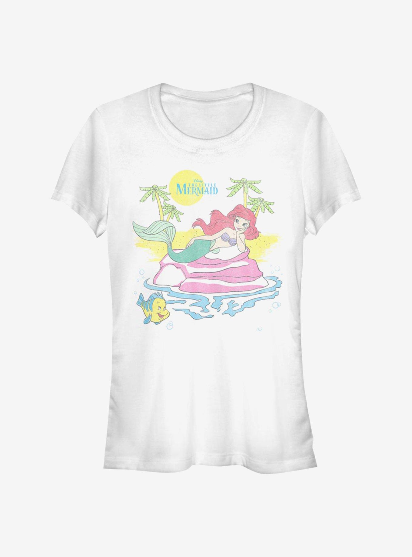 Disney The Little Mermaid Beach Ariel Girls T-Shirt - WHITE | Hot Topic