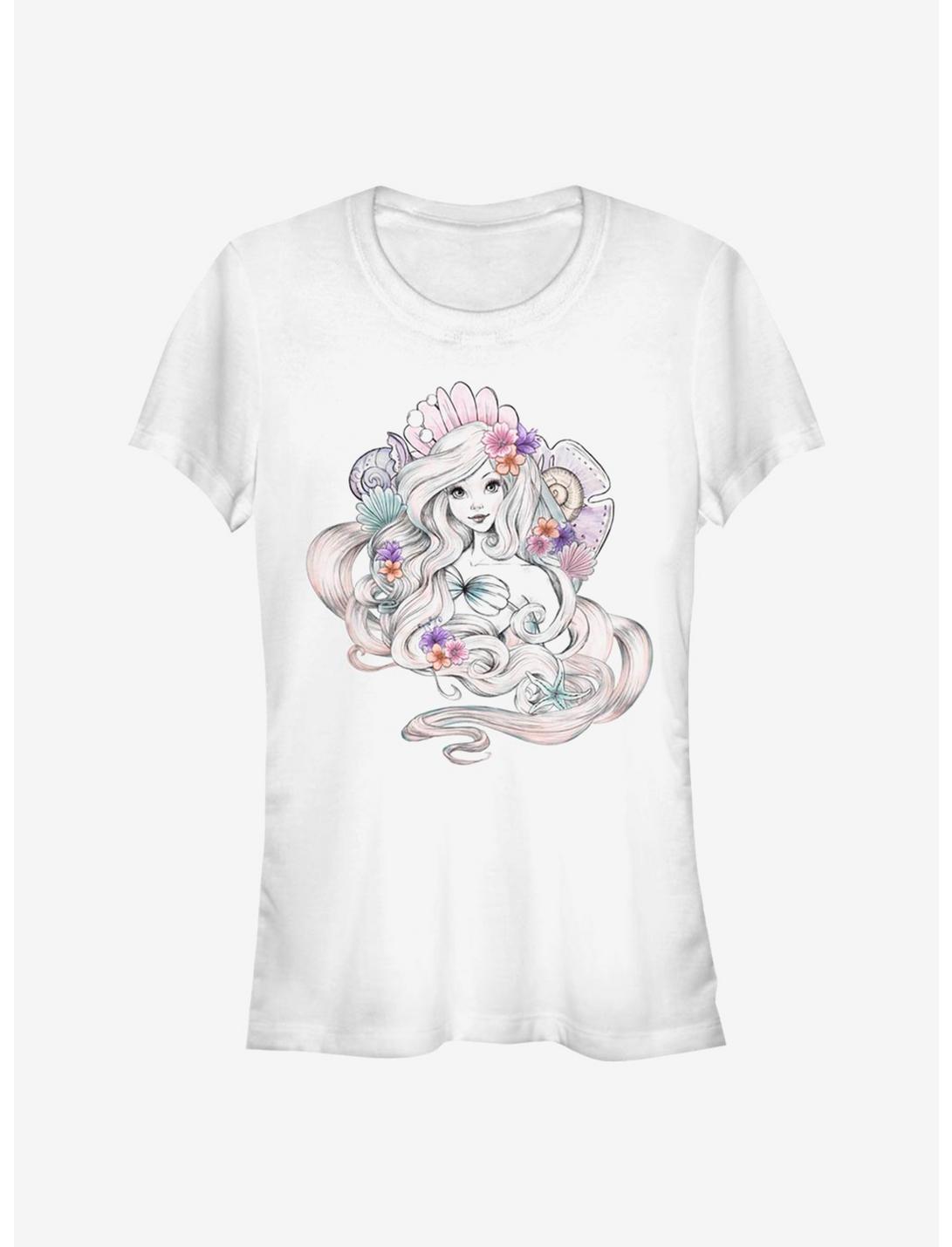 Disney The Little Mermaid Shells Girls T-Shirt, WHITE, hi-res