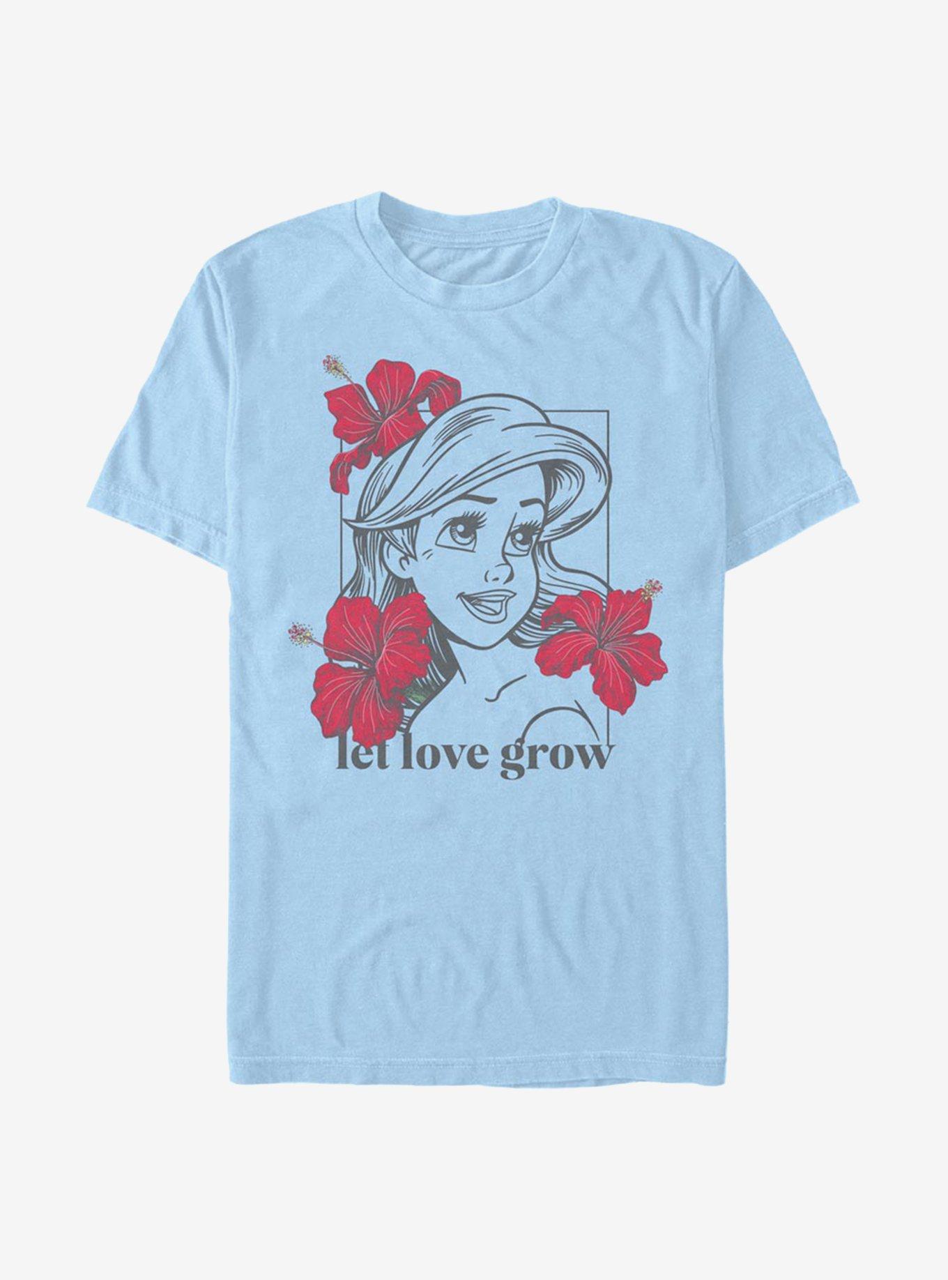 Disney The Little Mermaid Ariel Floral T-Shirt, LT BLUE, hi-res