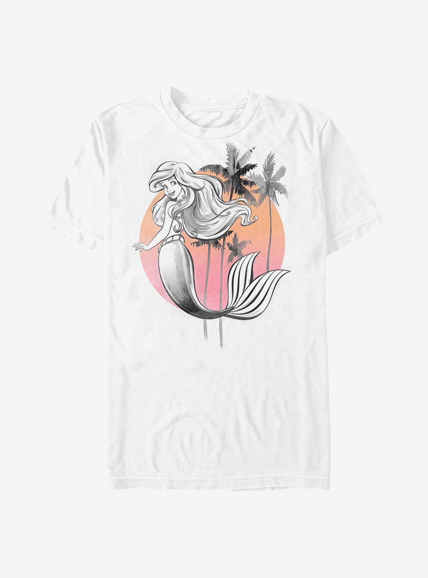 Disney The Little Mermaid Sunset T-Shirt, WHITE, hi-res