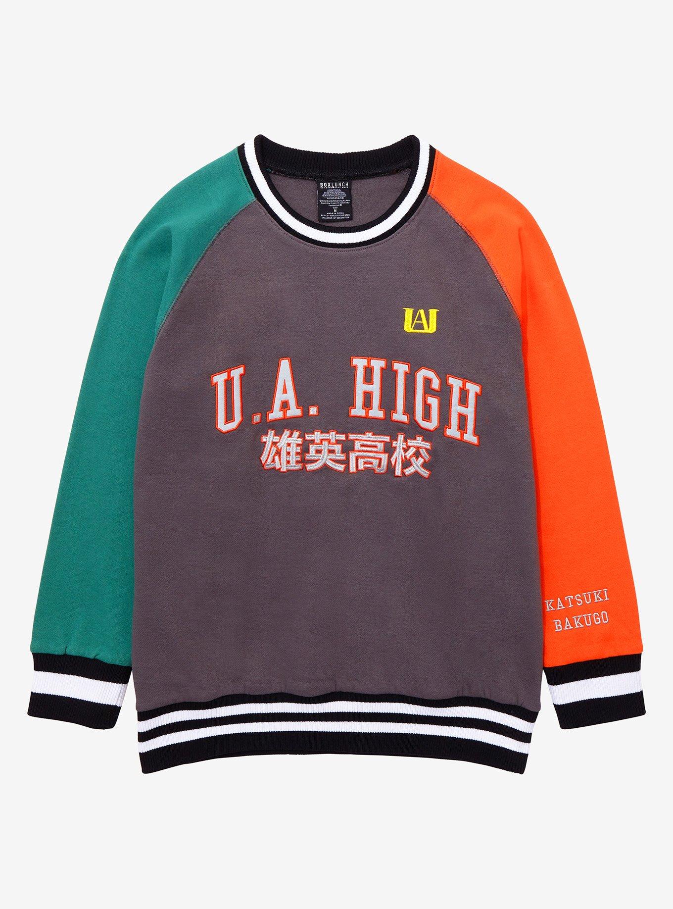 My Hero Academia U.A. High Bakugo Color Block Varsity Crewneck BoxLunch Exclusive BoxLunch