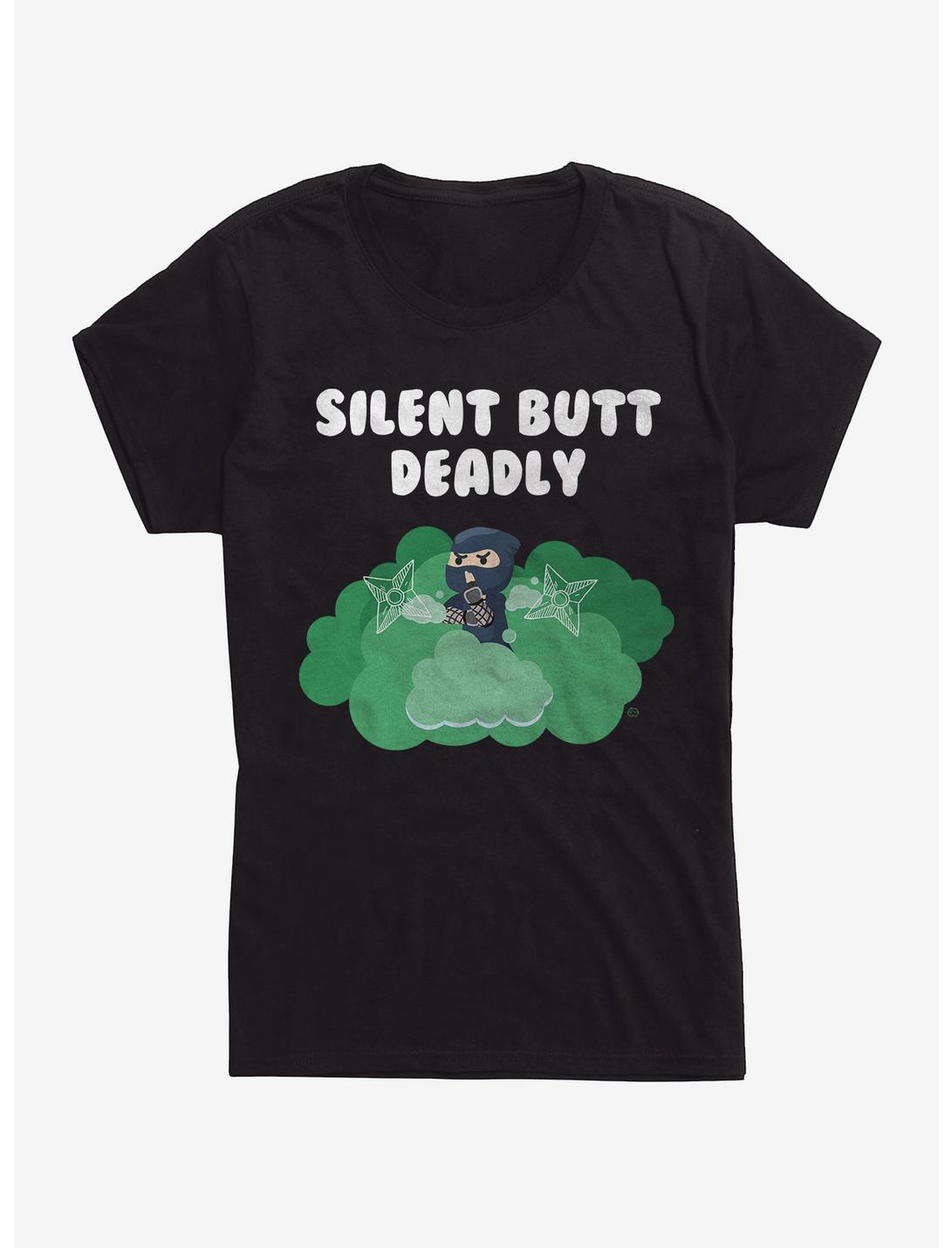 Silent Butt Deadly Womens T-Shirt, BLACK, hi-res
