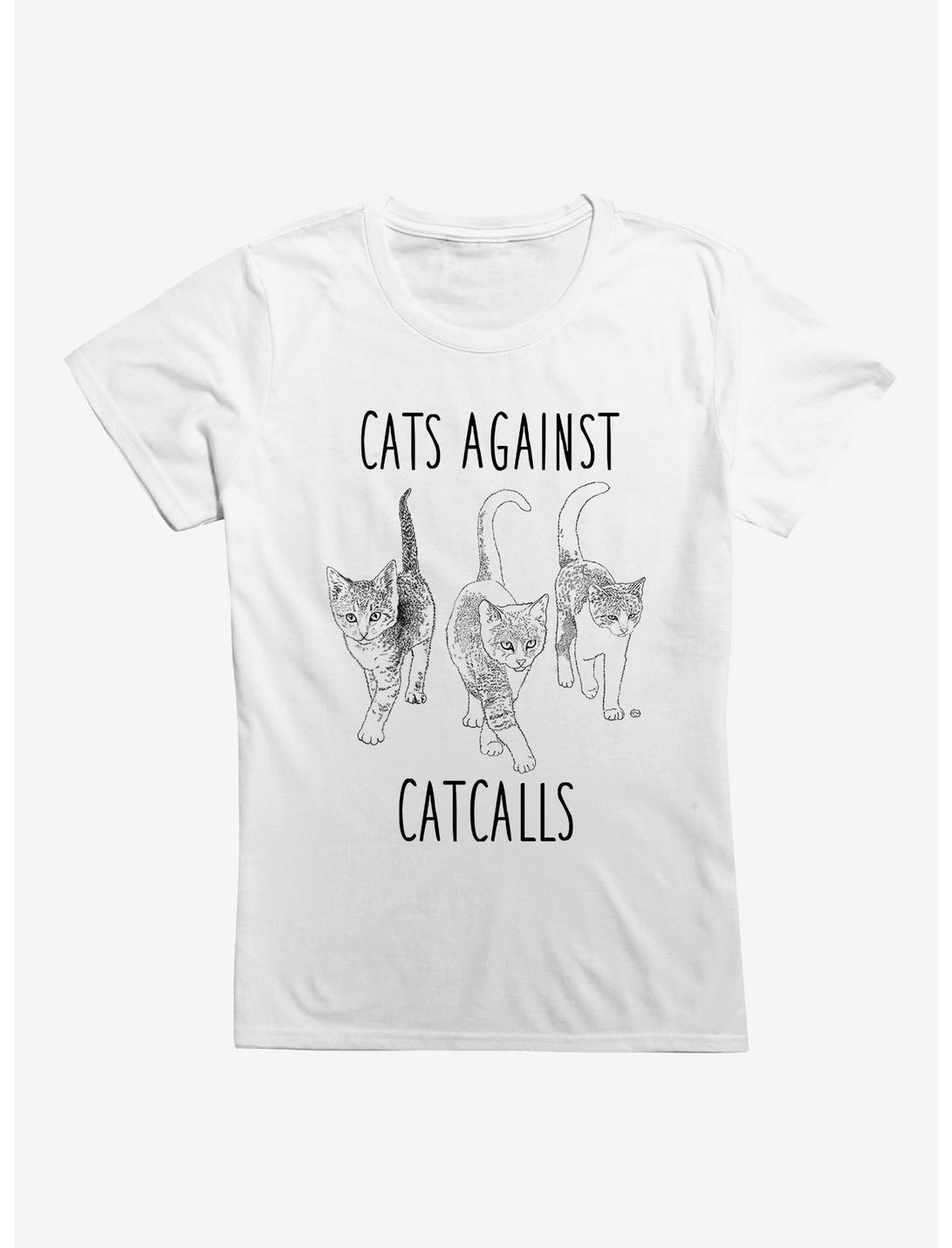 Cats Against Cat Calls Womens T-Shirt, WHITE, hi-res