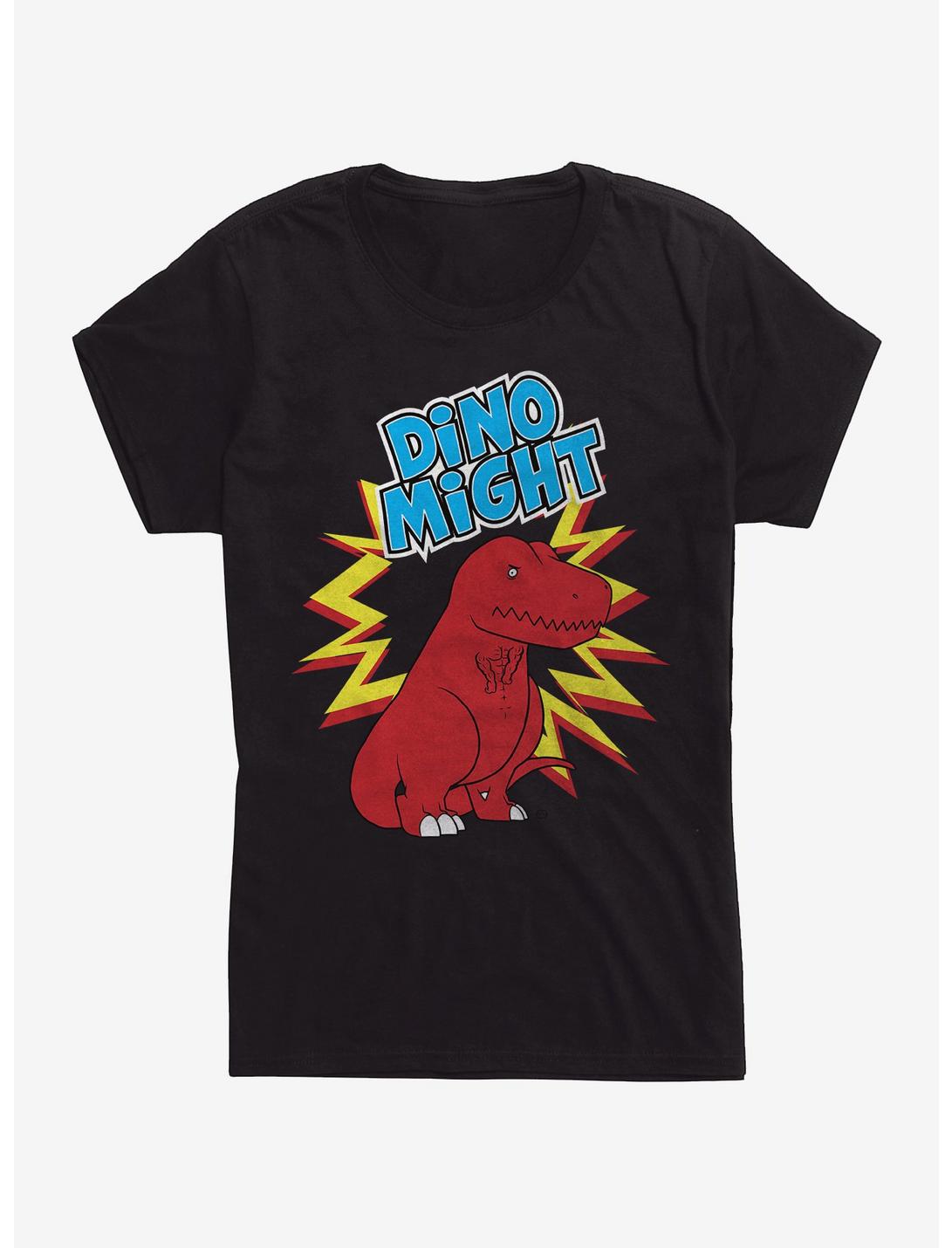 Dino Might Womens T-Shirt, BLACK, hi-res