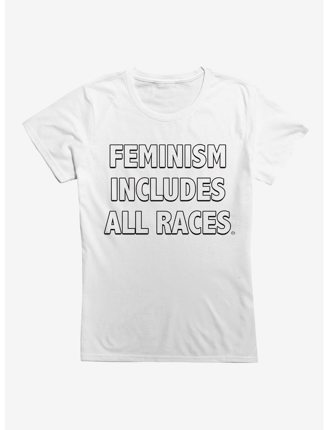 Feminism All Races Womens T-Shirt, WHITE, hi-res