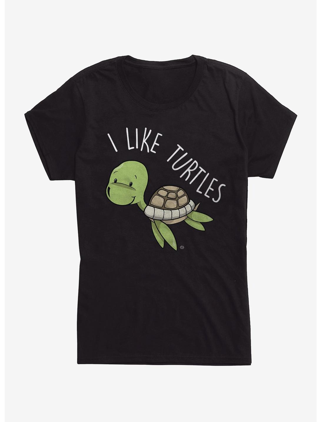 I Like Turtles Womens T-Shirt, BLACK, hi-res